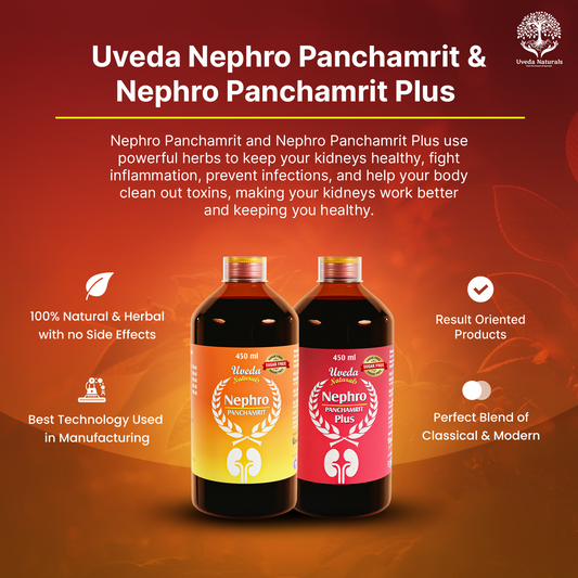 Uveda Naturals Nephro Panchamrit and Nephro Panchamrit Plus Sugar Free Combination 