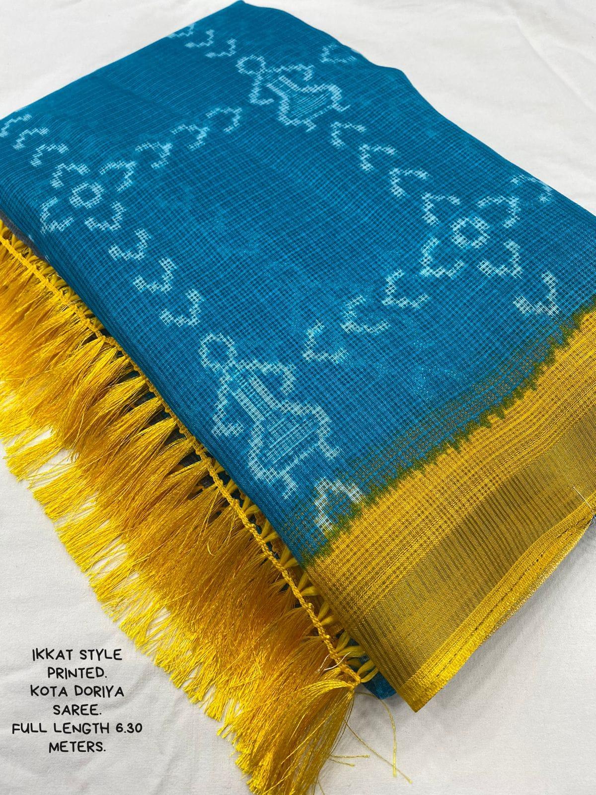 Rama Polycotton Ethnic Motifs Saree with Unstitched Blouse - A2M