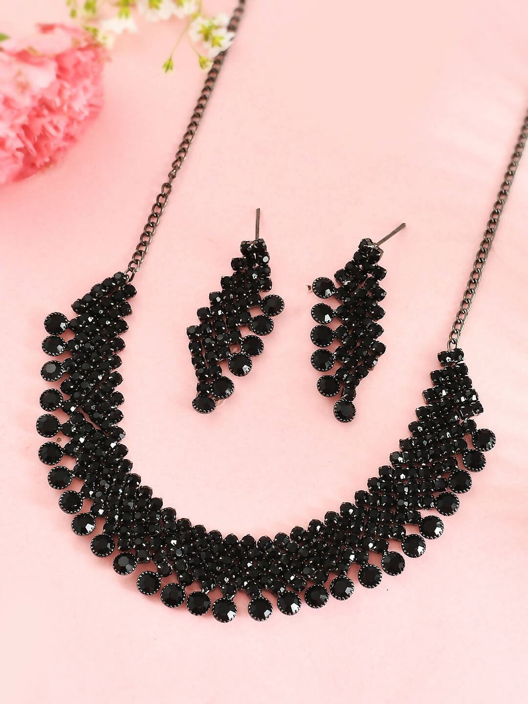 VOJ Women Black Color stainless steel Jewellery Set | Grab2Buy