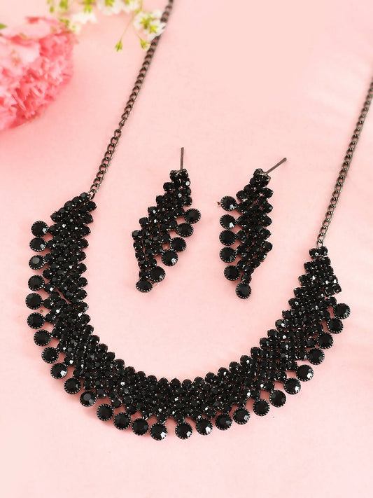 VOJ Women Black Color stainless steel Jewellery Set | Grab2Buy