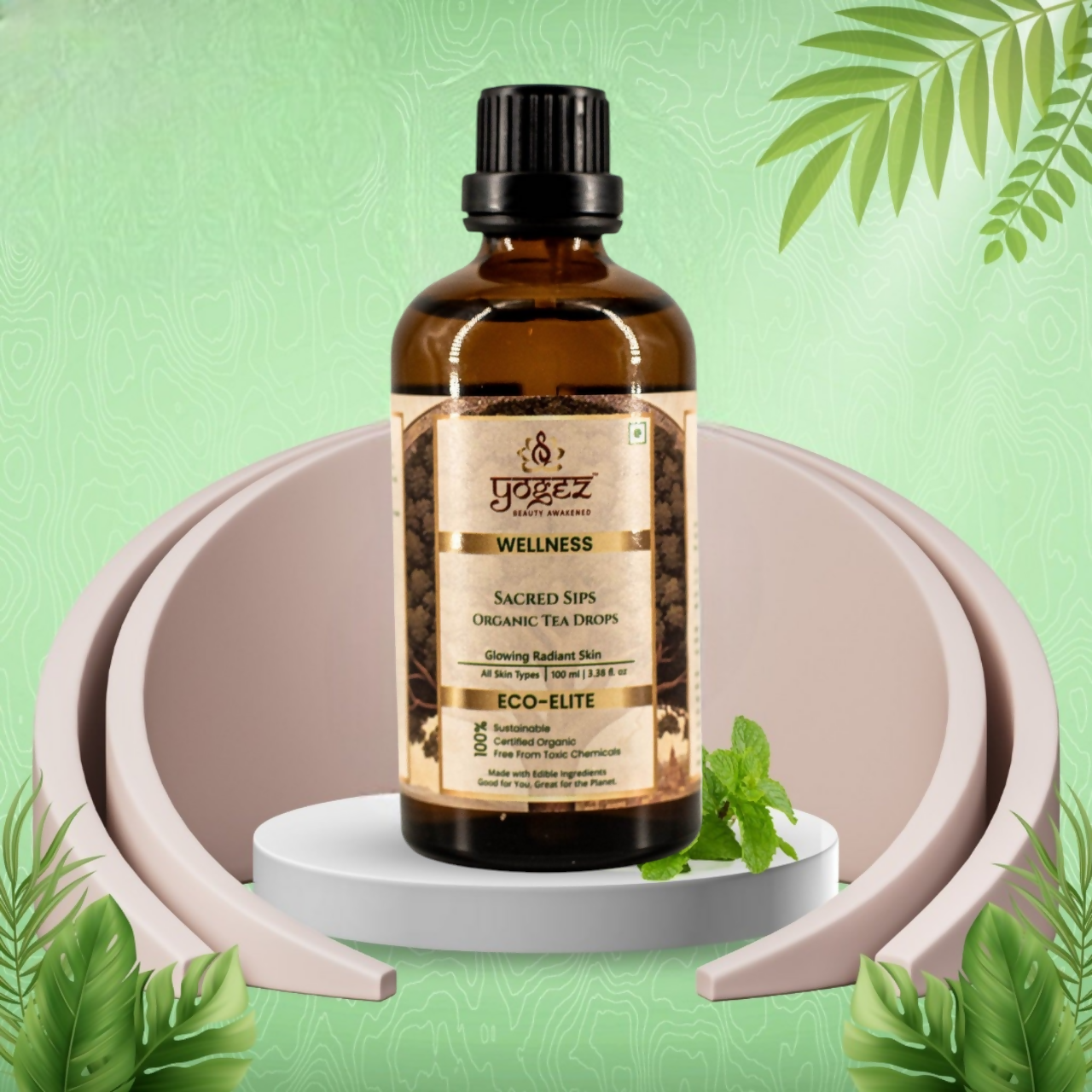 Yogez Sacred Sips Tea Drops- Skin Health  Grab2Buy Yogez Grab2Buy