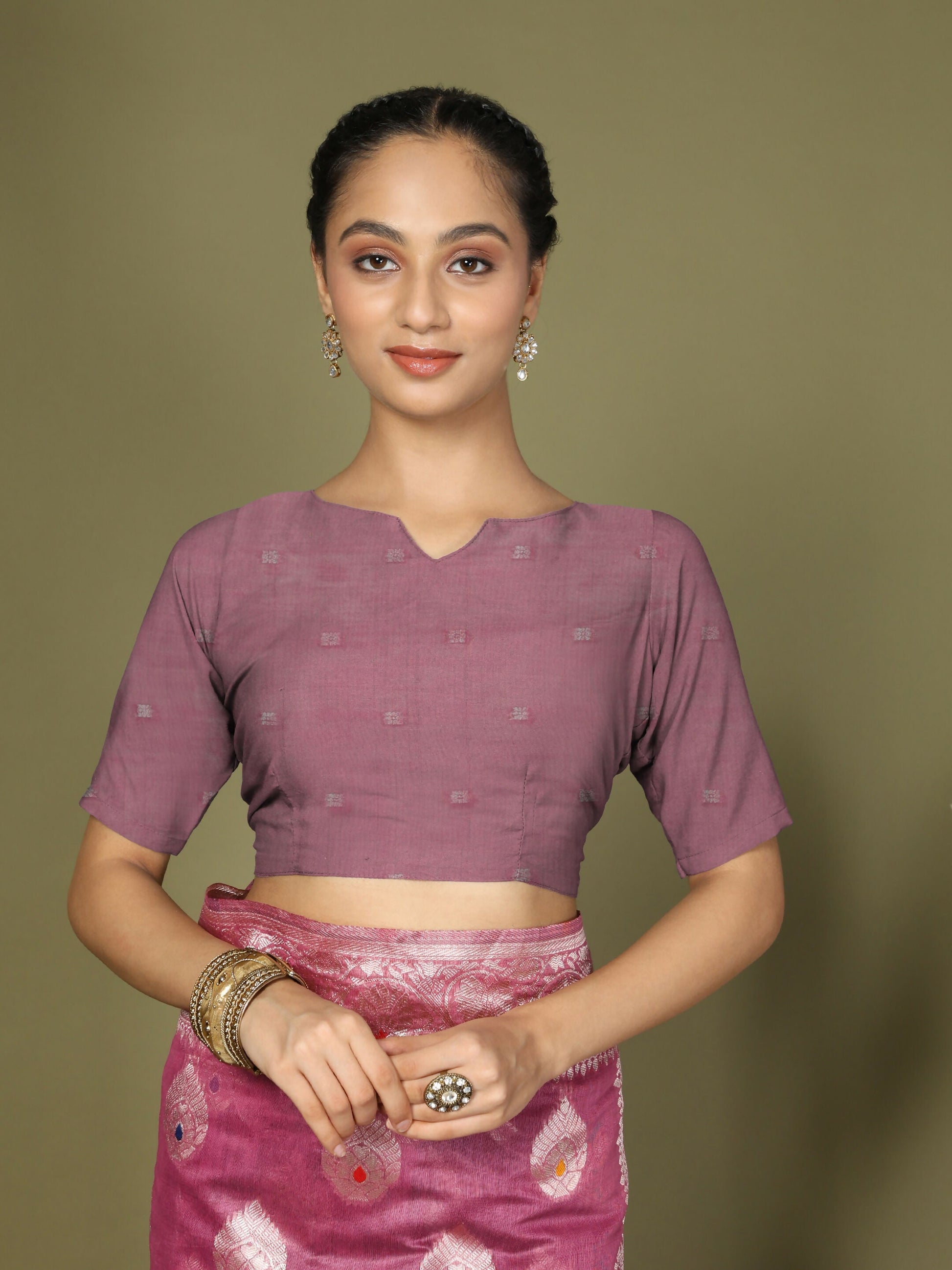 Shree Shyam Fashion Linen Cotton Pink Saree
