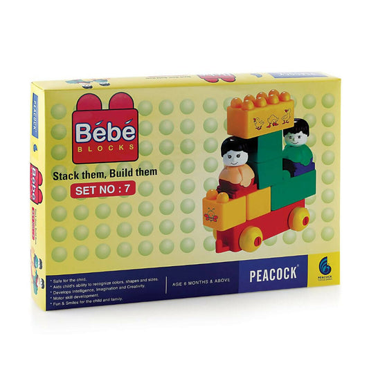 Peacock Learning & Educational Building Interlocking Blocks Set For Kids- Bebe Set No 7 - Grab2buy