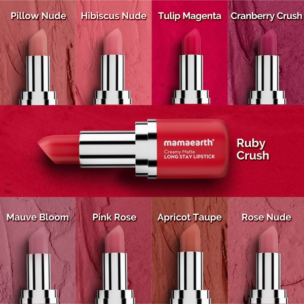 Mamaearth Creamy Matte Long Stay Lipstick - Rosewood Pink 