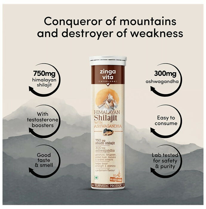 Zingavita Ayurveda Himalayan Sj Effervescent Tablets with Ashwagandha 