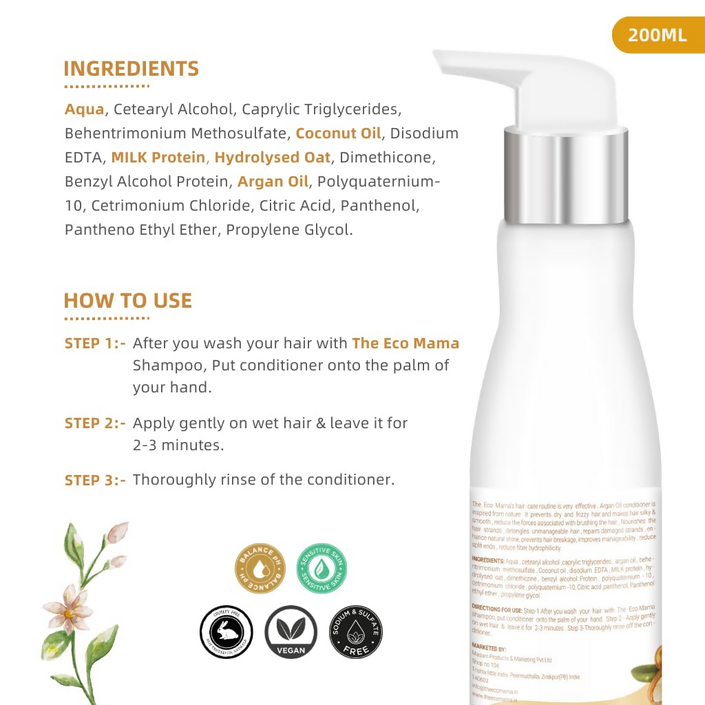 The Eco Mama Argan Keratin Hair Conditioner  Grab2Buy The Eco Mama Grab2Buy
