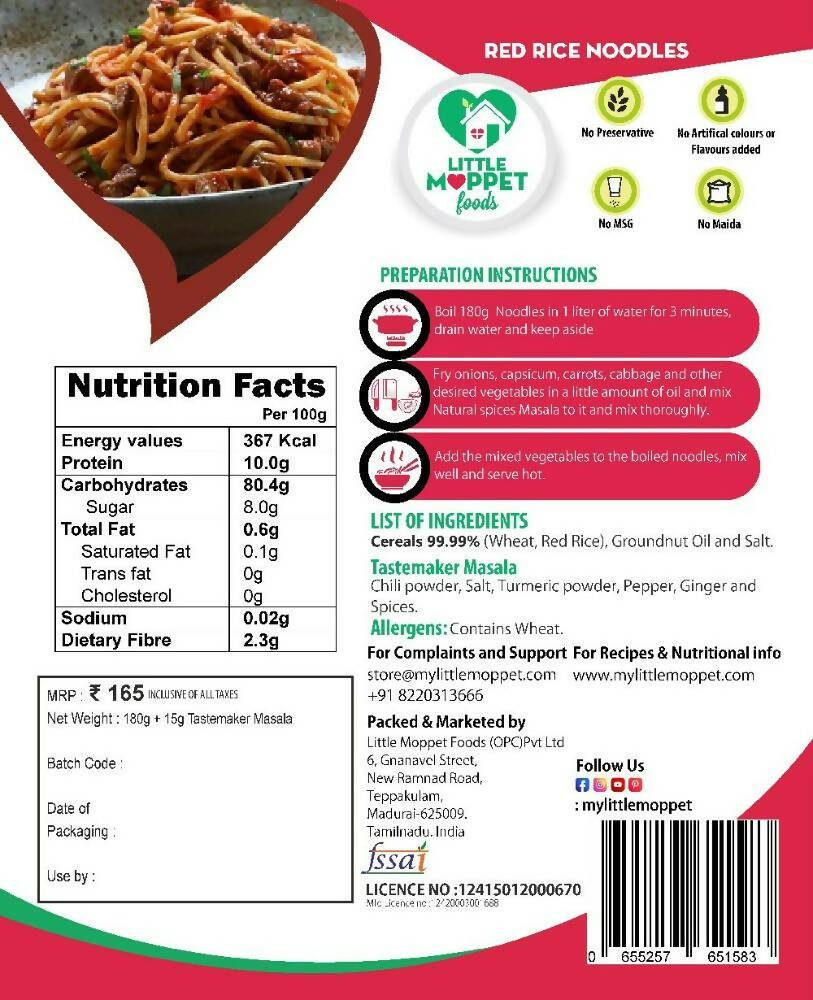 Little Moppet Foods Red Rice Noodles 