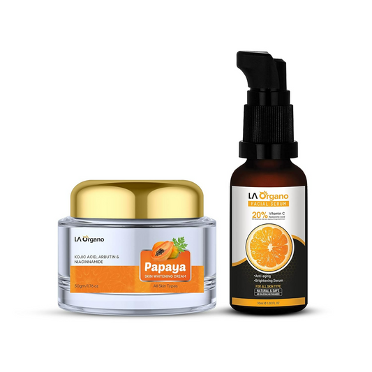 LA Organo Vitamin C Serum & Papaya Skin Whitening Cream Combo - Grab2buy