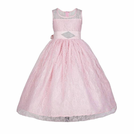 Asmaani Baby Girl's Pink Colour Satin A-Line Maxi Full Length Dress (AS-DRESS_22165) - Grab2buy