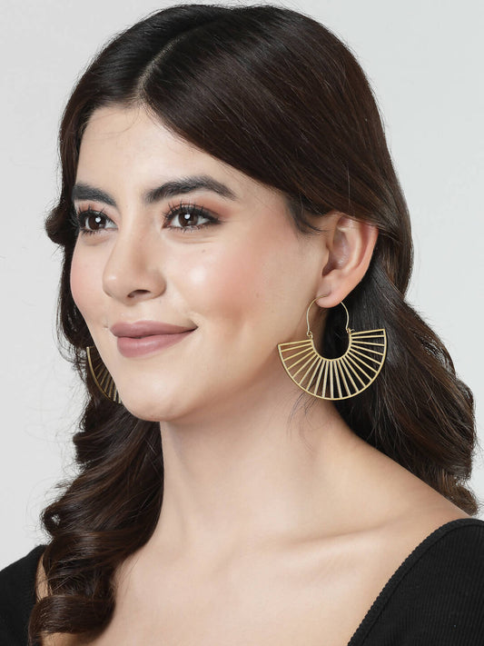 NVR Women Golden Hoop Earrings - Grab2buy