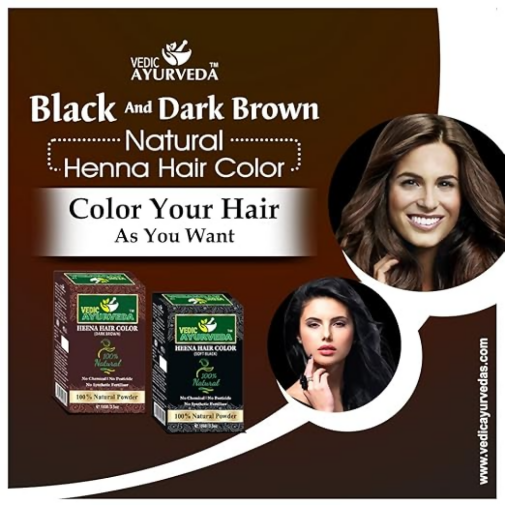 VedicAyurveda Natural Soft Black Henna Hair Color & Natural Dark Brown Henna Hair Color  Grab2Buy VedicAyurveda Grab2Buy