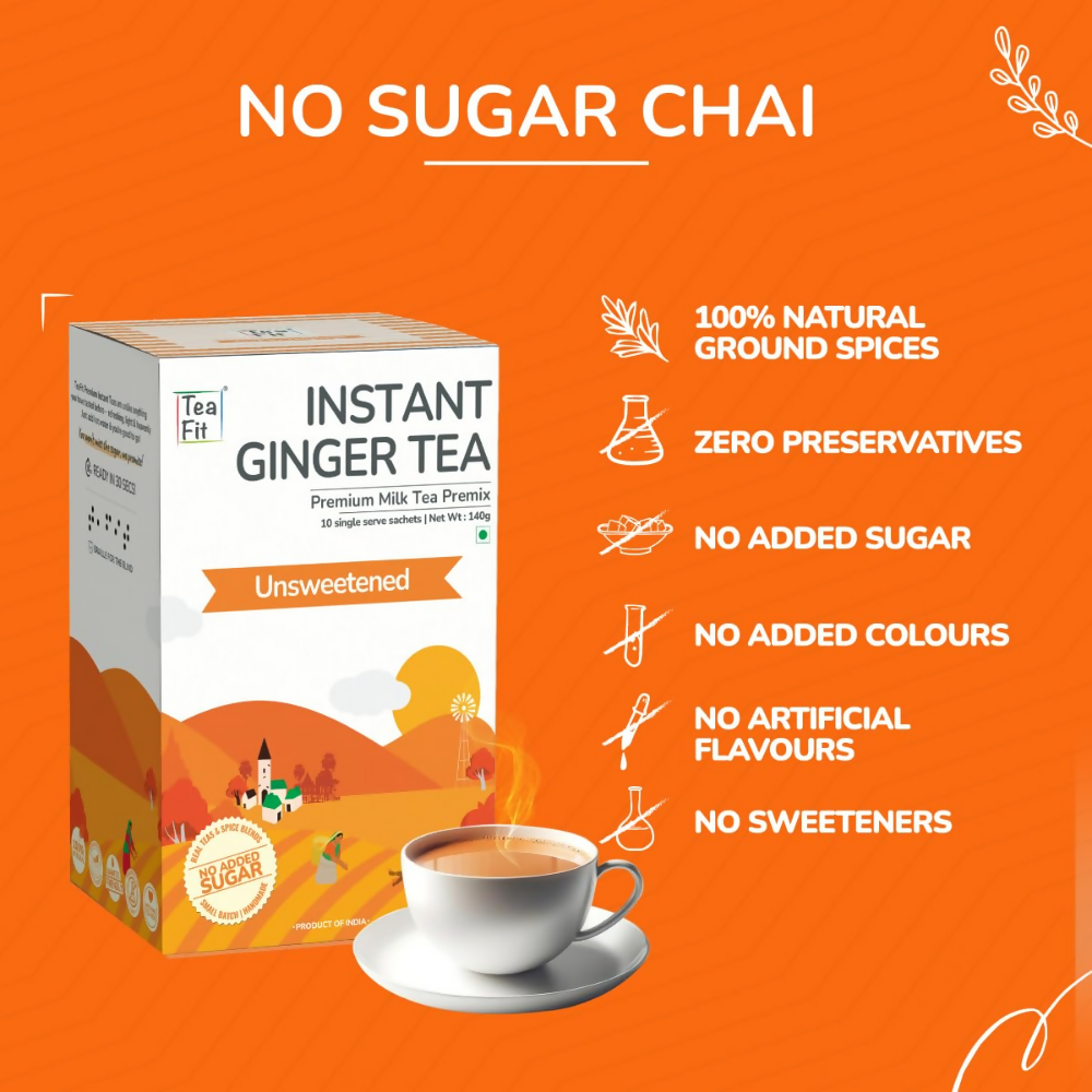 TeaFit No Sugar Instant Ginger Tea Premix