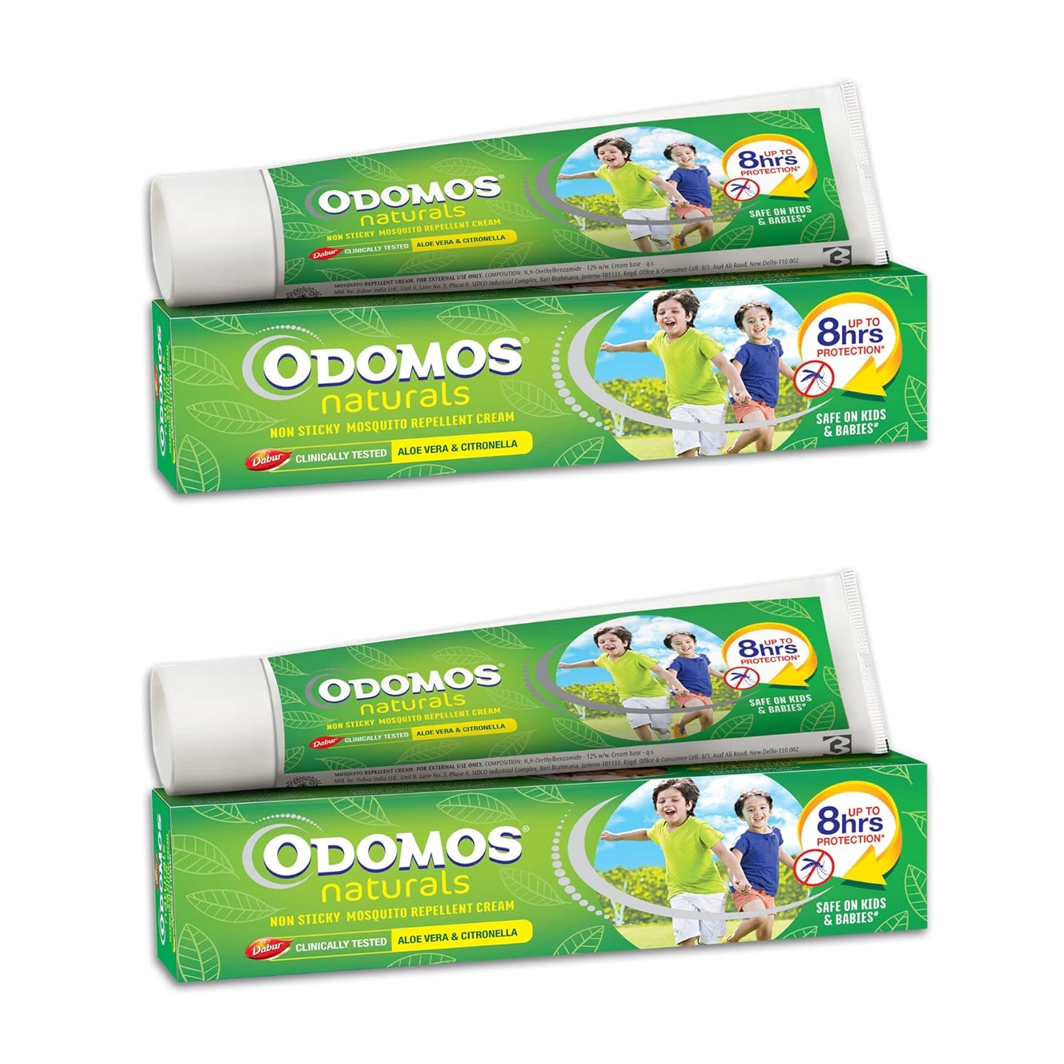 Dabur Odomos Naturals Non-Sticky Mosquito Repellent Cream | Natural DEET-Free Protection 