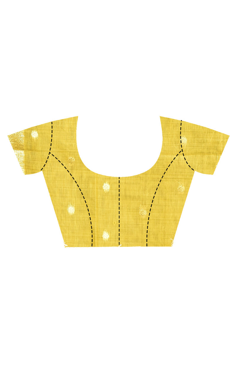Morchari Banarasi Silk Chanderi Saree-Yellow | Swadesiicart