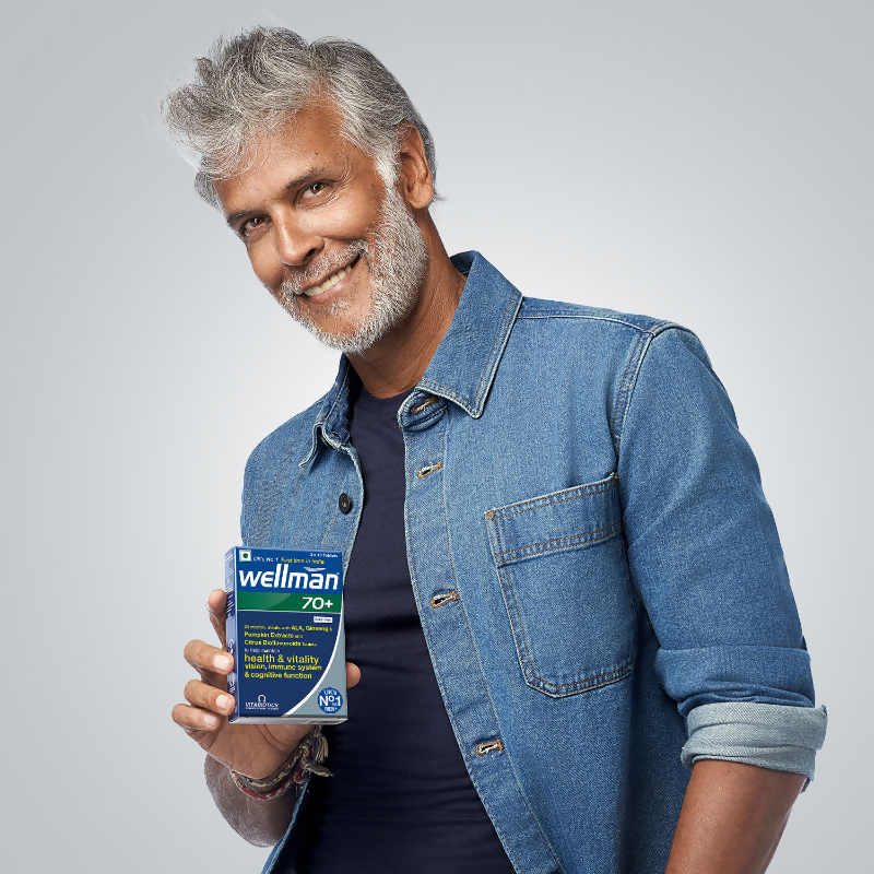 Wellman 70+ UK's No.1 Multivitamin Tablets) For Men Above 70 (Pumpkin Seed Bioflavonoids, Ginseng & More 