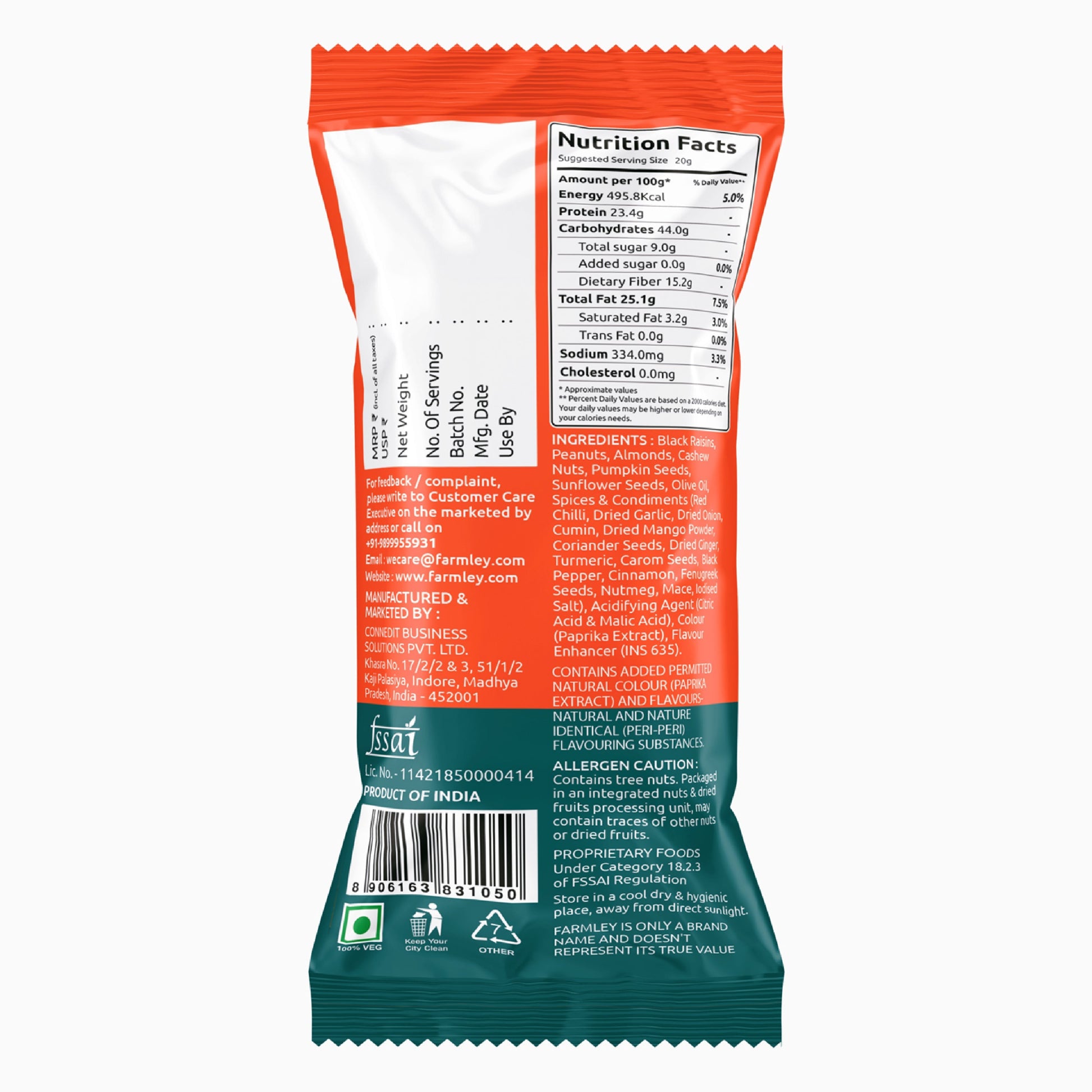 Farmley Mexican Peri Peri Snack Mix - Pack of 16