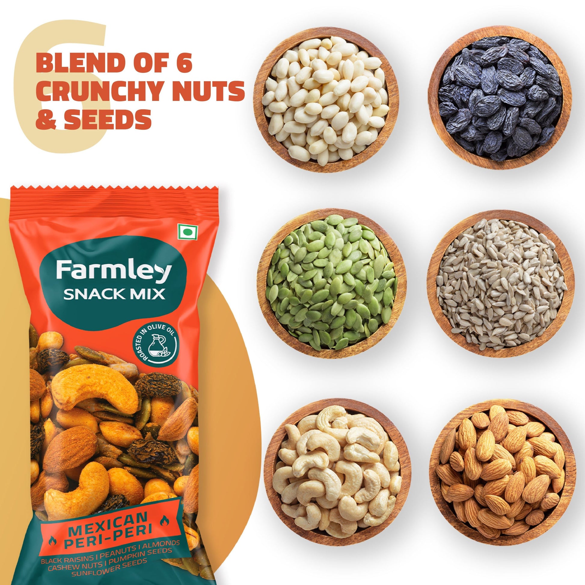 Farmley Mexican Peri Peri Snack Mix - Pack of 16