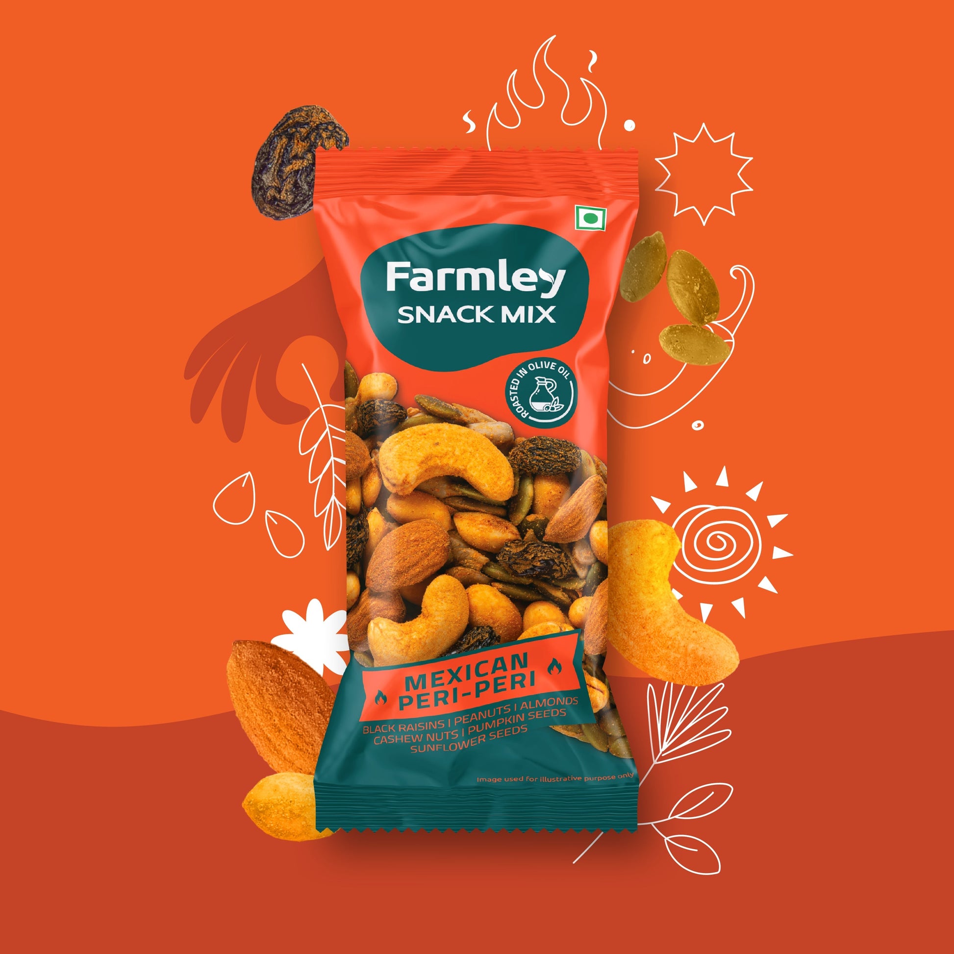 Farmley Mexican Peri Peri Snack Mix - Pack of 16