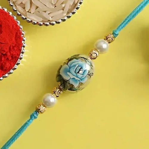Rose Japanese Stone Rakhi & Silk Chocolates