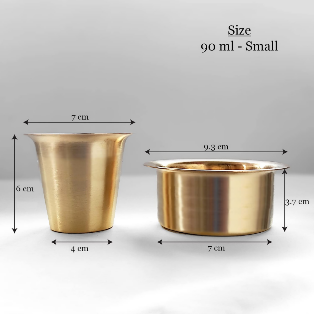Sidapur Brass Dabara Set - Plain Brushed Matte Finish