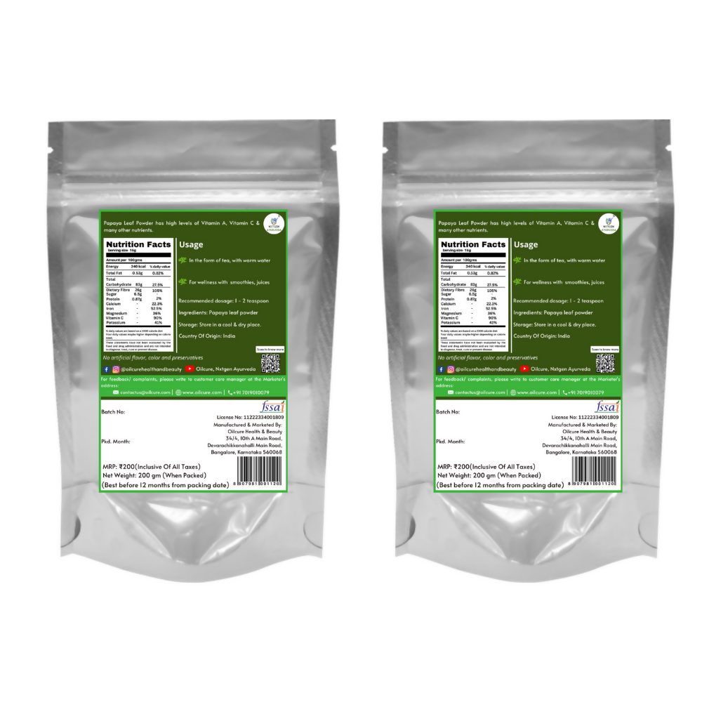Nxtgen Ayurveda Papaya Leaf Powder - Grab2buy
