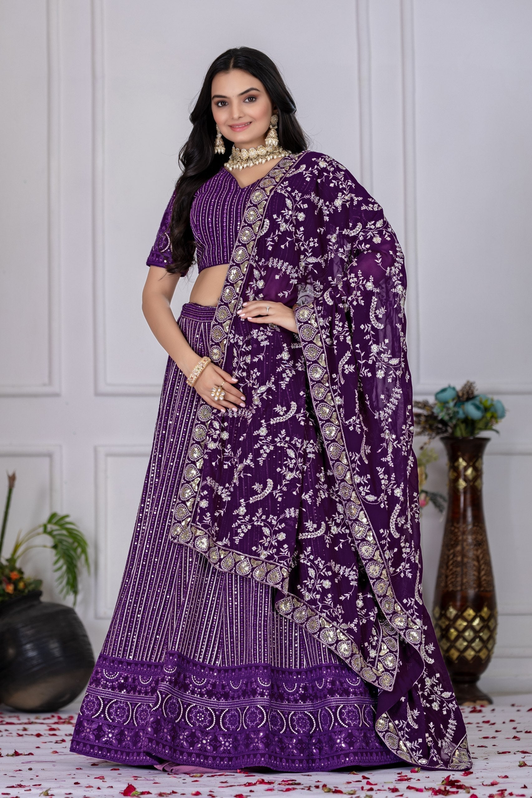 DEIANA'S Heavy Embroidery With Multi Work Lehenga Choli - purple 