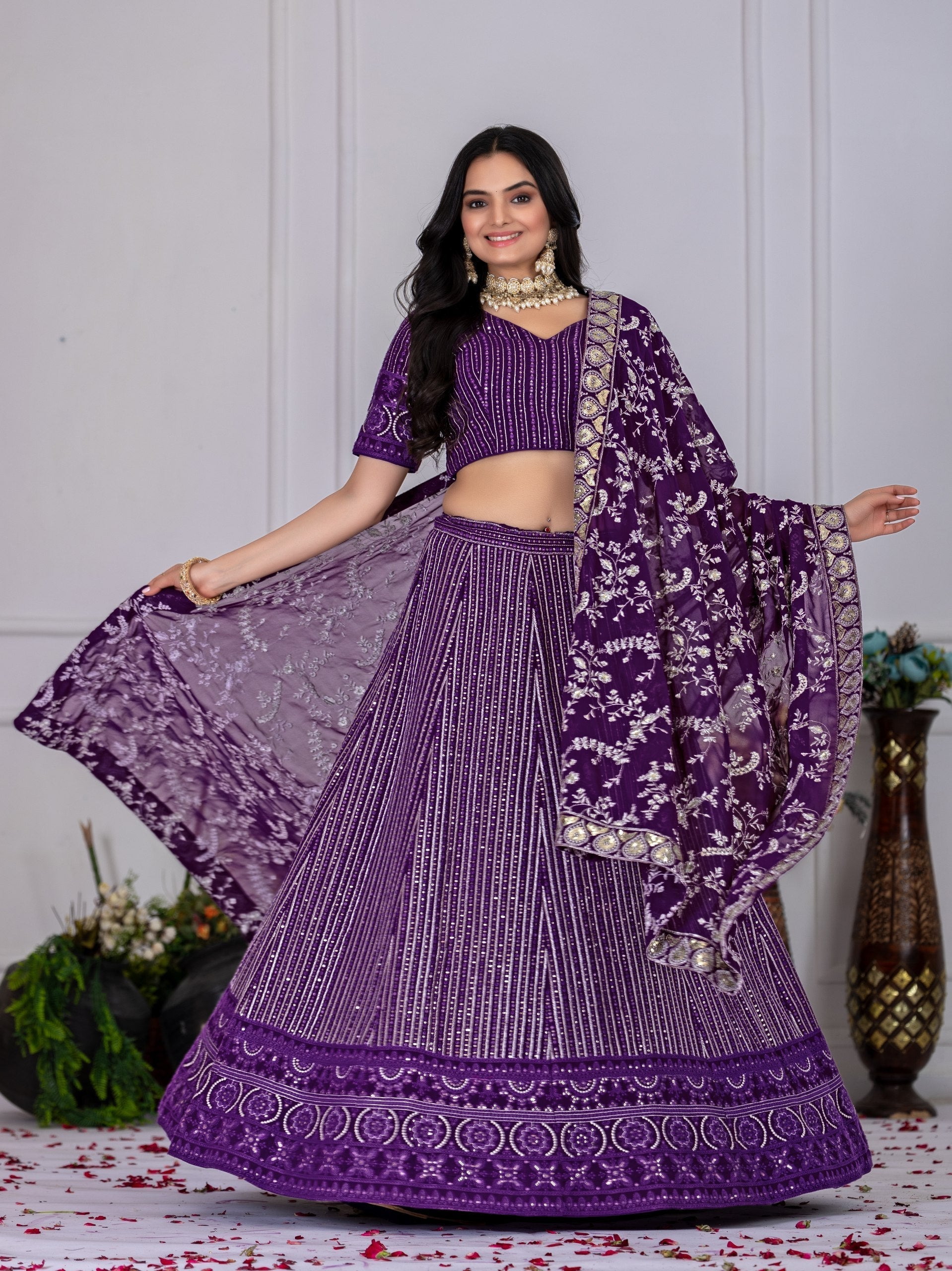 DEIANA'S Heavy Embroidery With Multi Work Lehenga Choli - purple 
