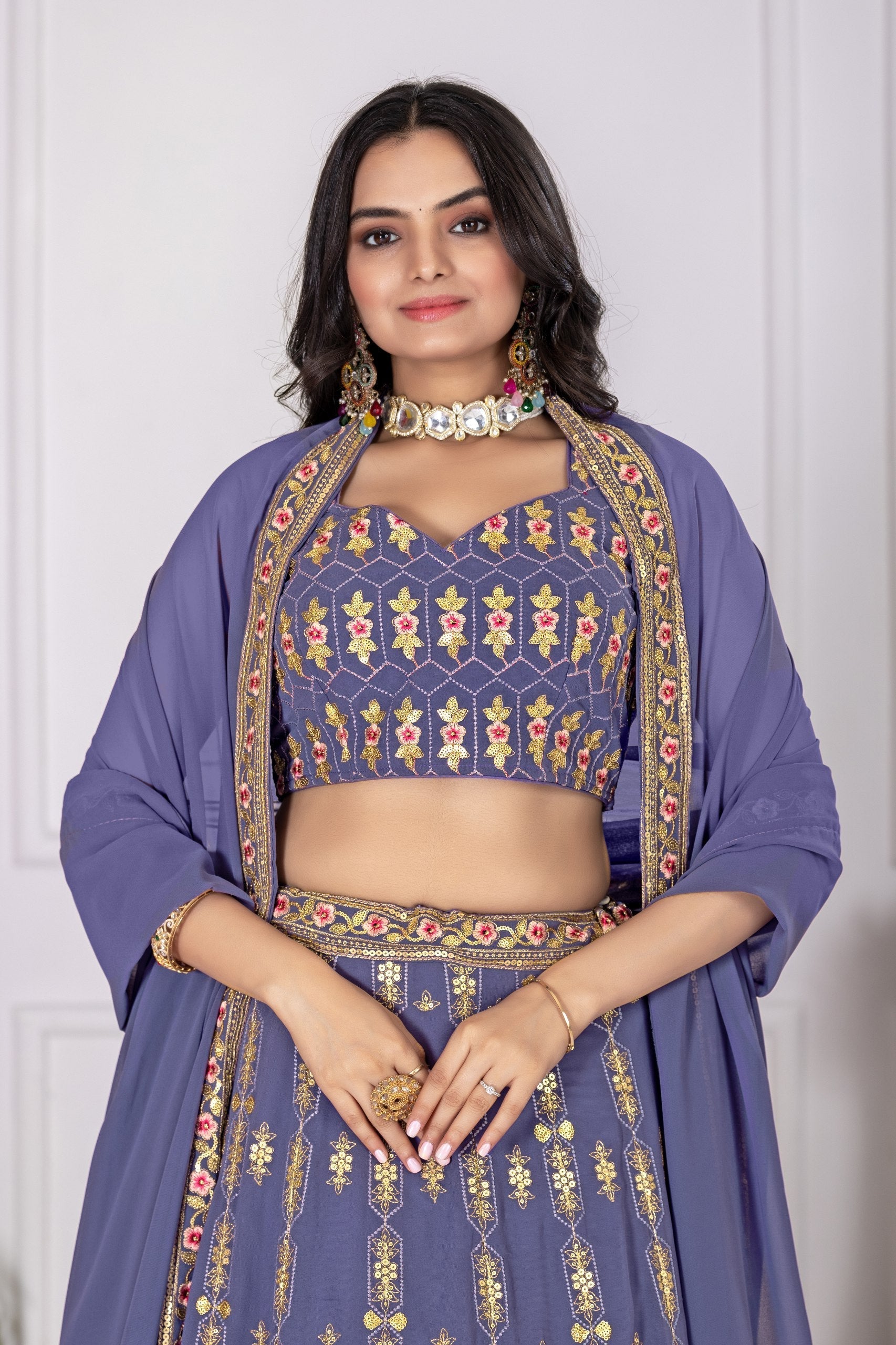 DEIANA'S Heavy Embroidery With Multi Work Lehenga Choli - Lovender 