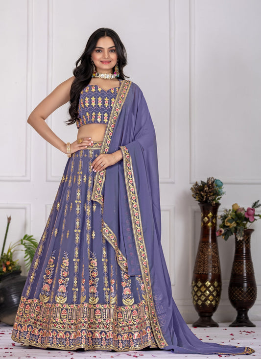 DEIANA'S Heavy Embroidery With Multi Work Lehenga Choli - Lovender 