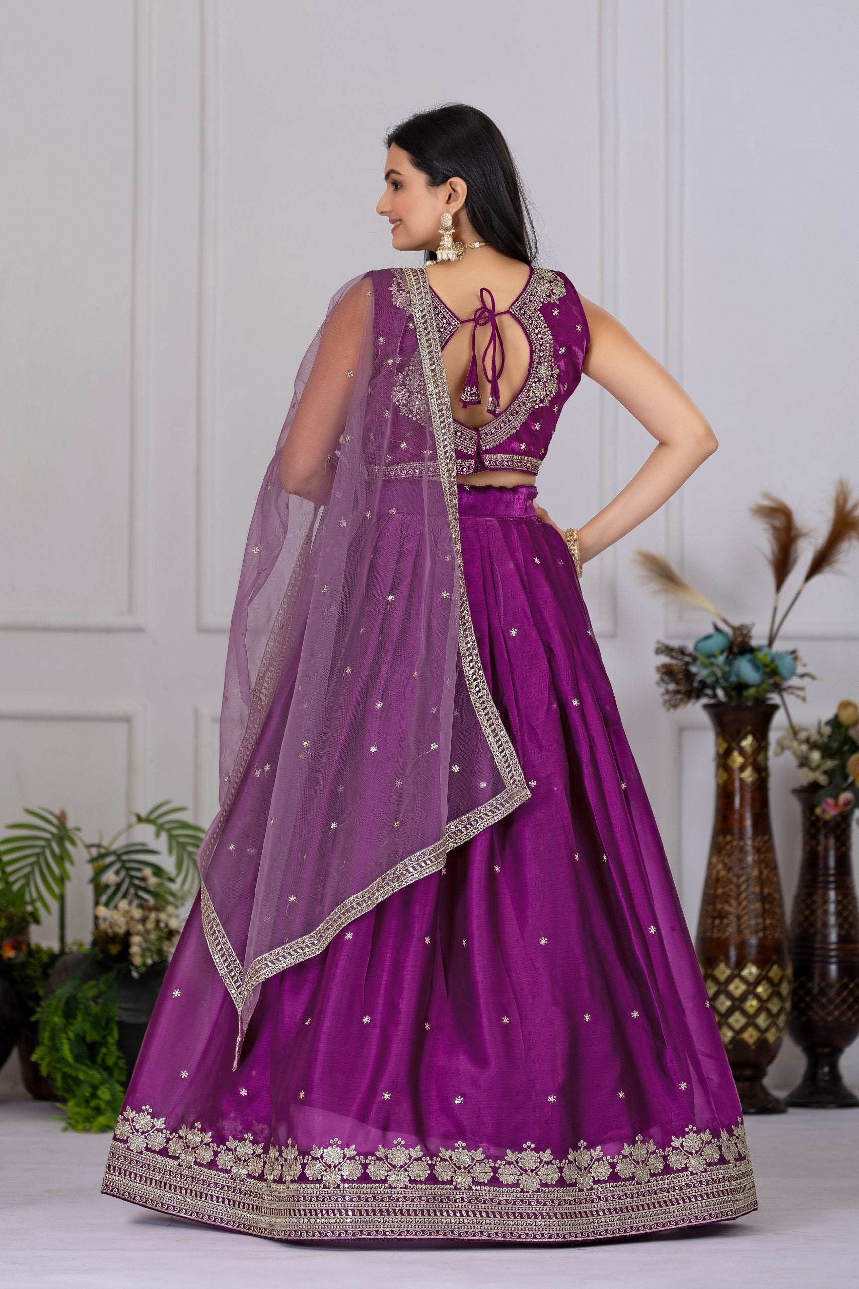 DEIANA'S Heavy Embroidery With Sequence Work Lehenga Choli - Wine 