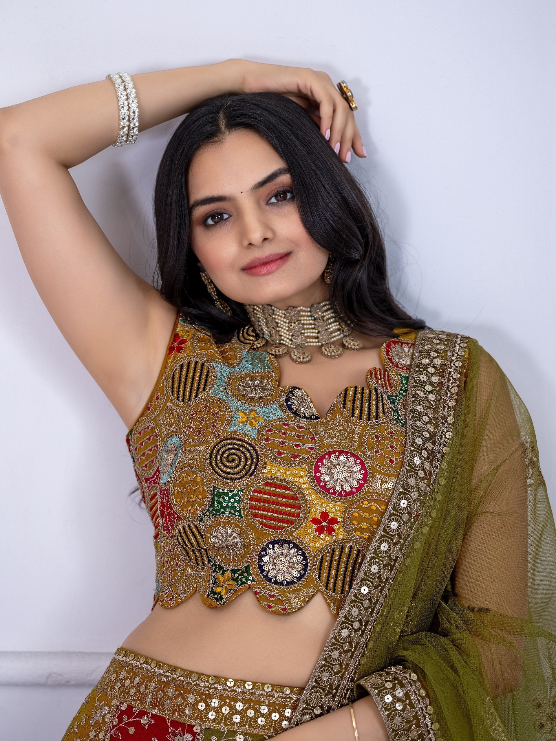 DEIANA'S Heavy Embroidery With Multi Work Lehenga Choli - Multi 