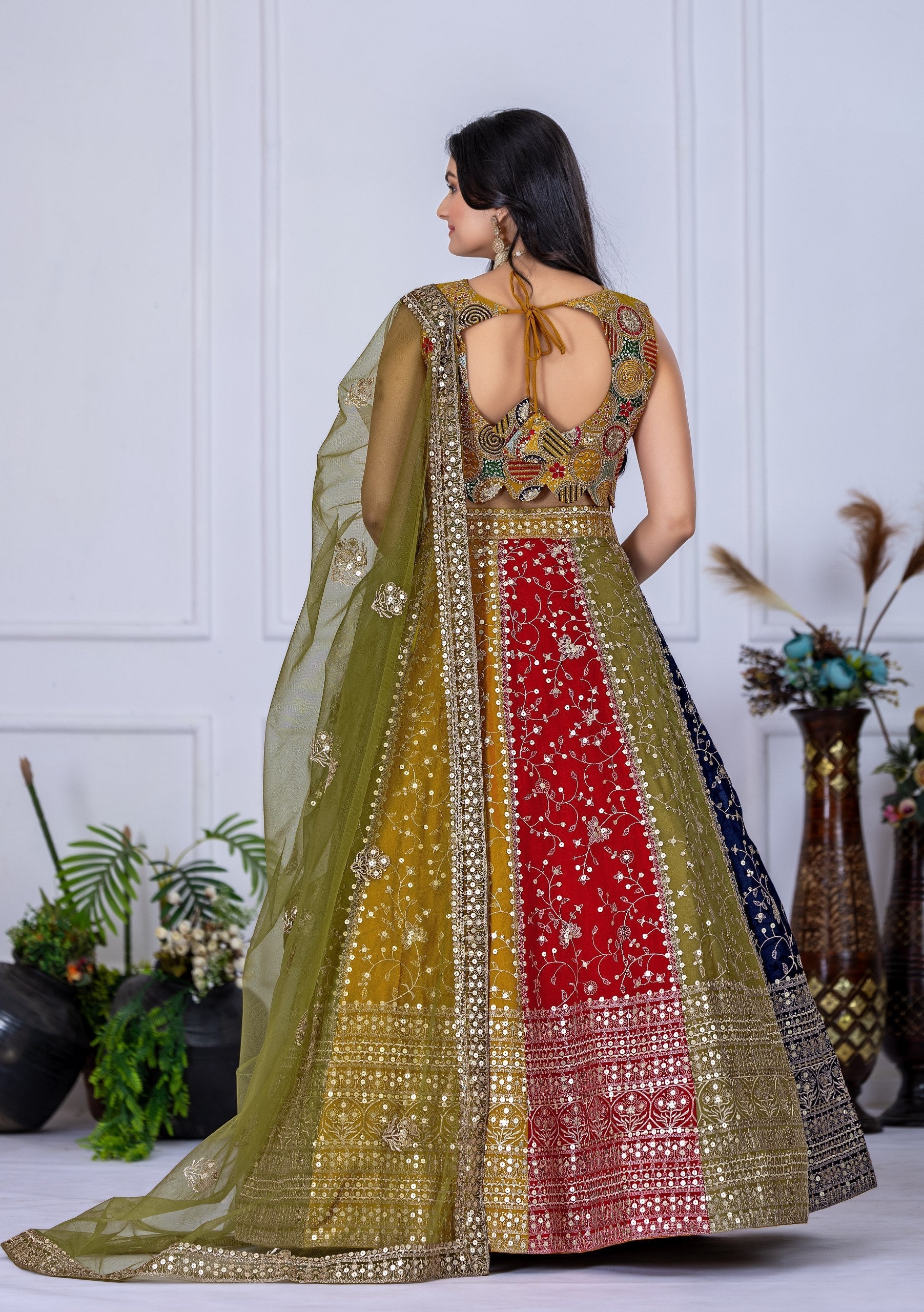 DEIANA'S Heavy Embroidery With Multi Work Lehenga Choli - Multi 