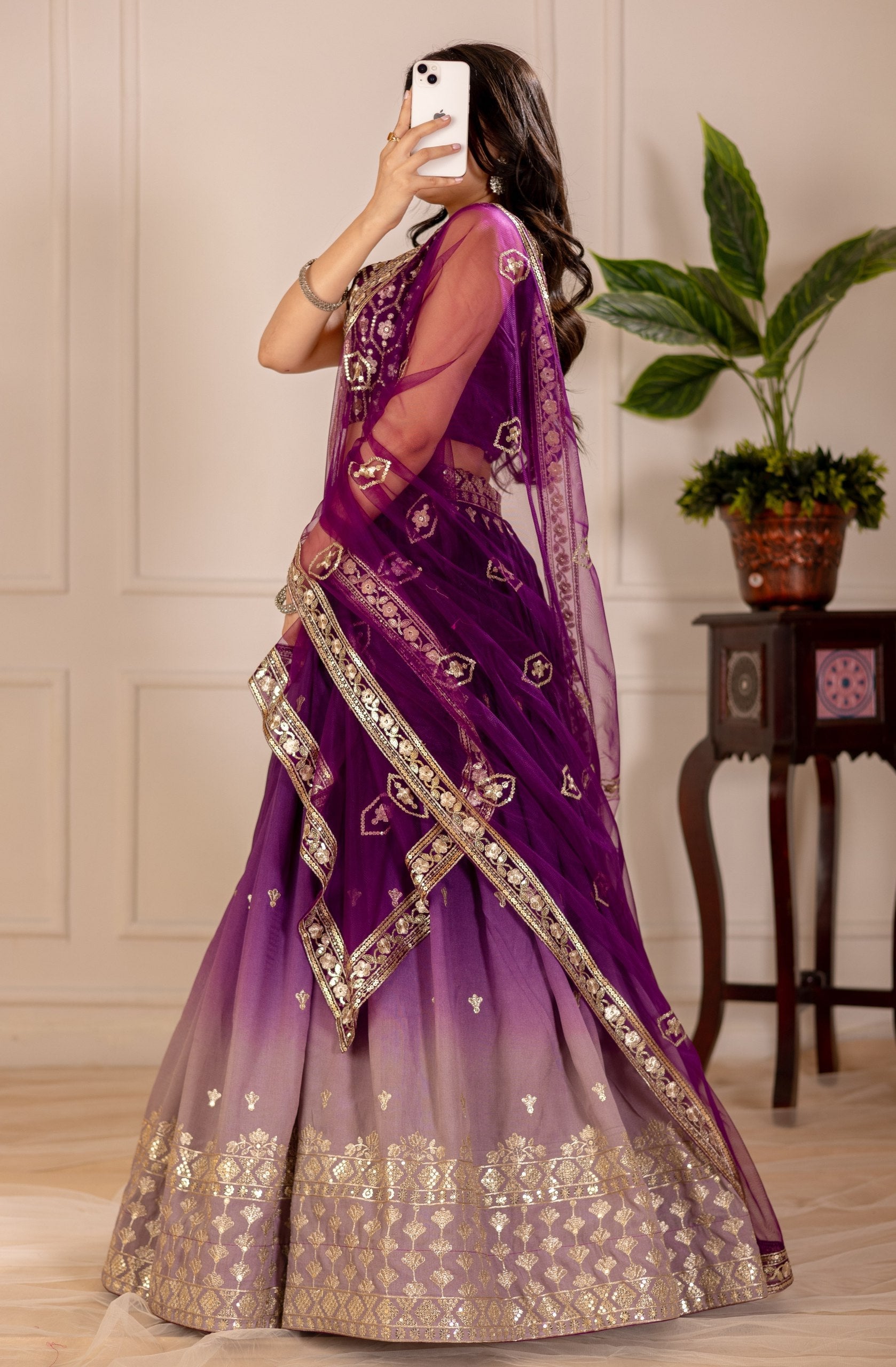 DEIANA'S Heavy Embroidery With Thread Work Lehenga Choli - Wine 