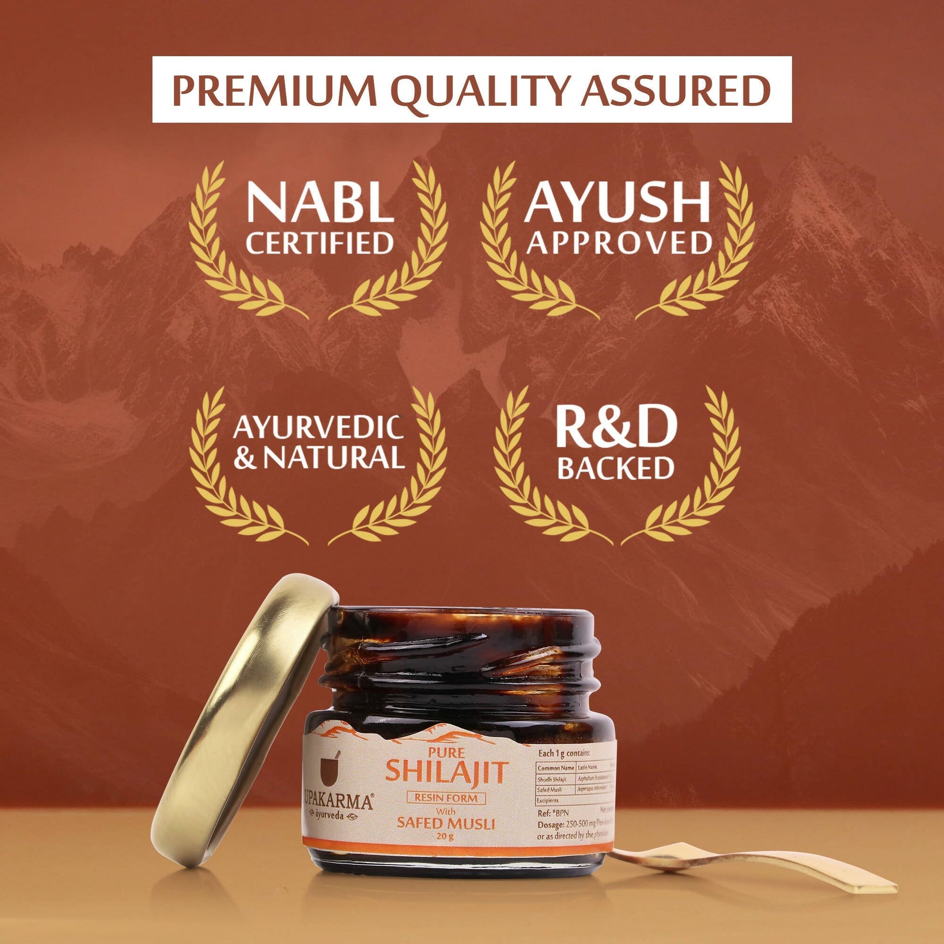 Upakarma Ayurveda Pure SJ Resin with Safed Musli & Pure SJ Resin with Gold Dust Combo 
