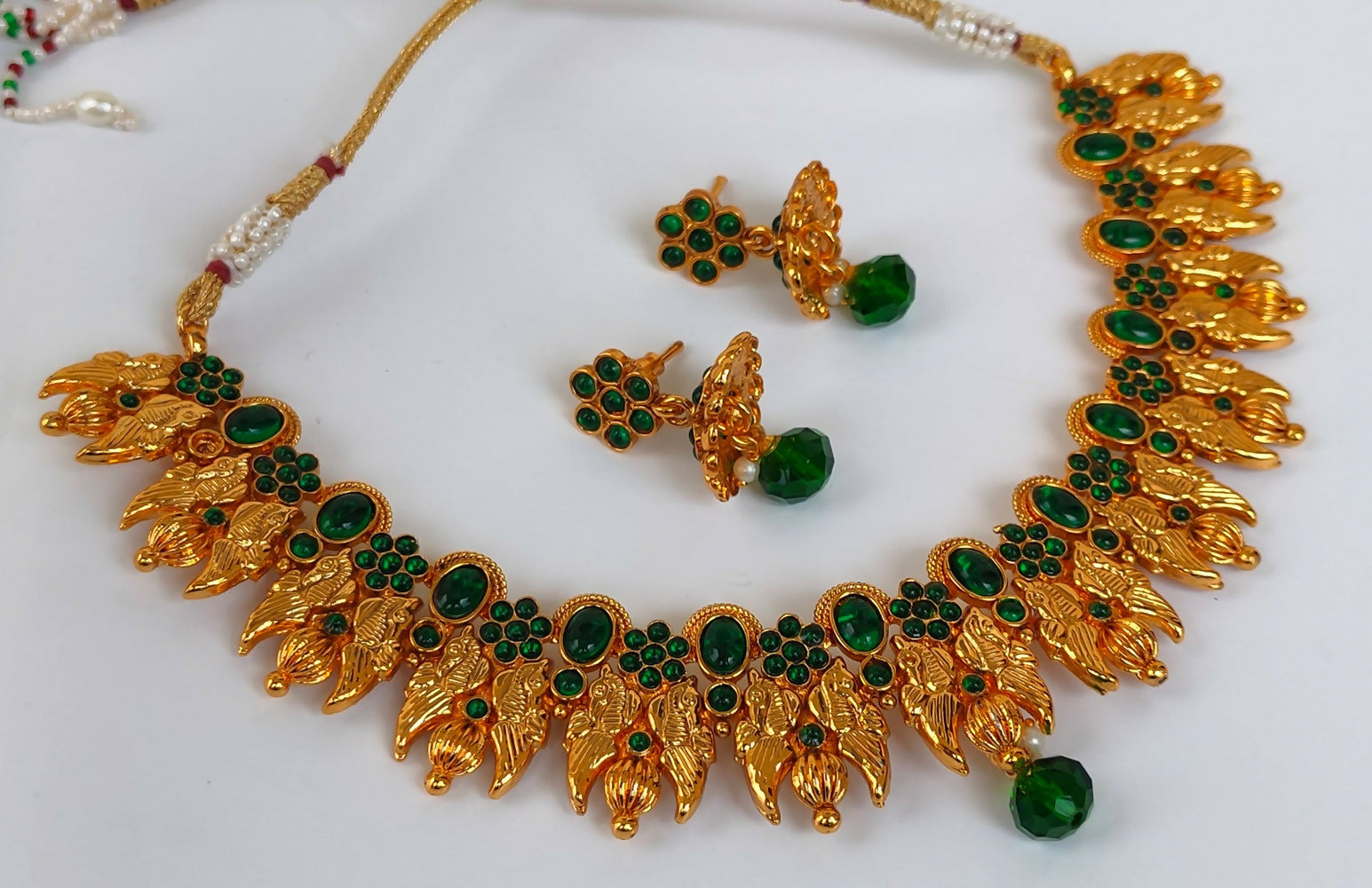 Kemp Peacock Green Necklace Set - Grab2buy
