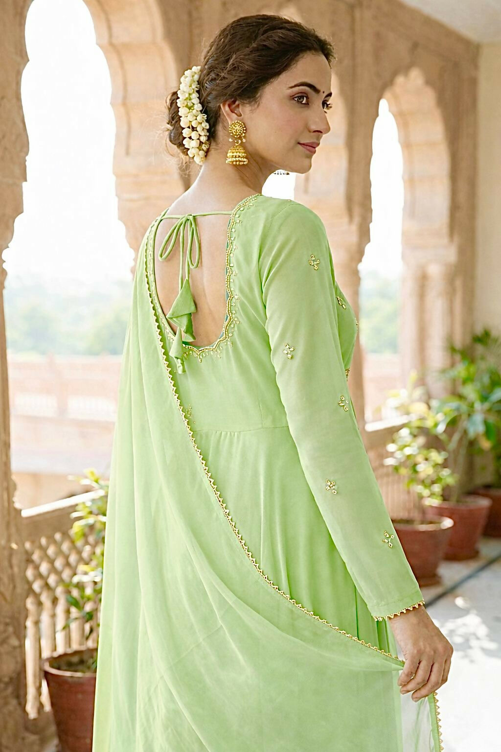 Teeya Creation New Trendy Anarkali Gown Set - Light-Green
