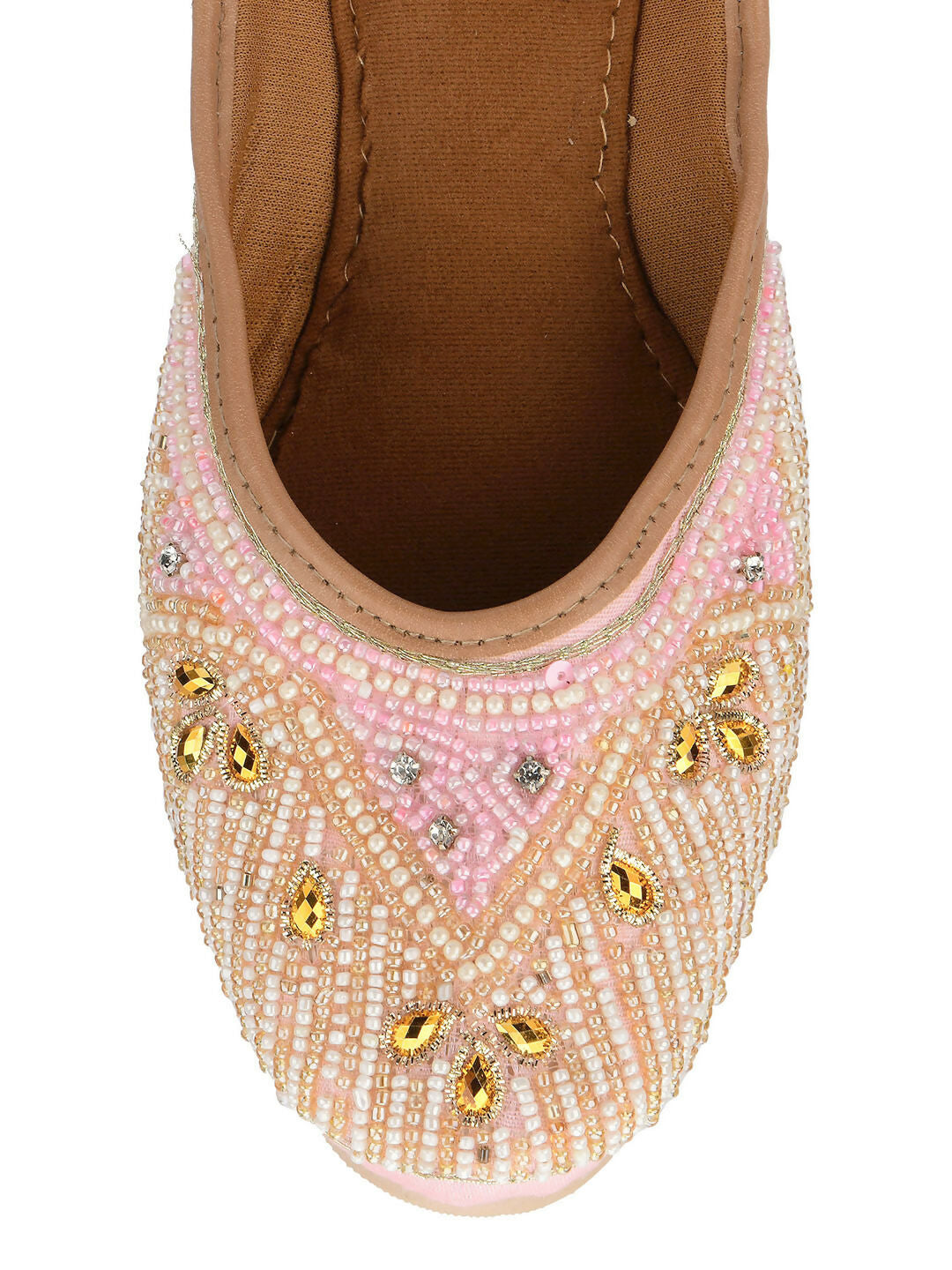Desi Colour Women Indian Ethnic Footwear-Pink Pearl