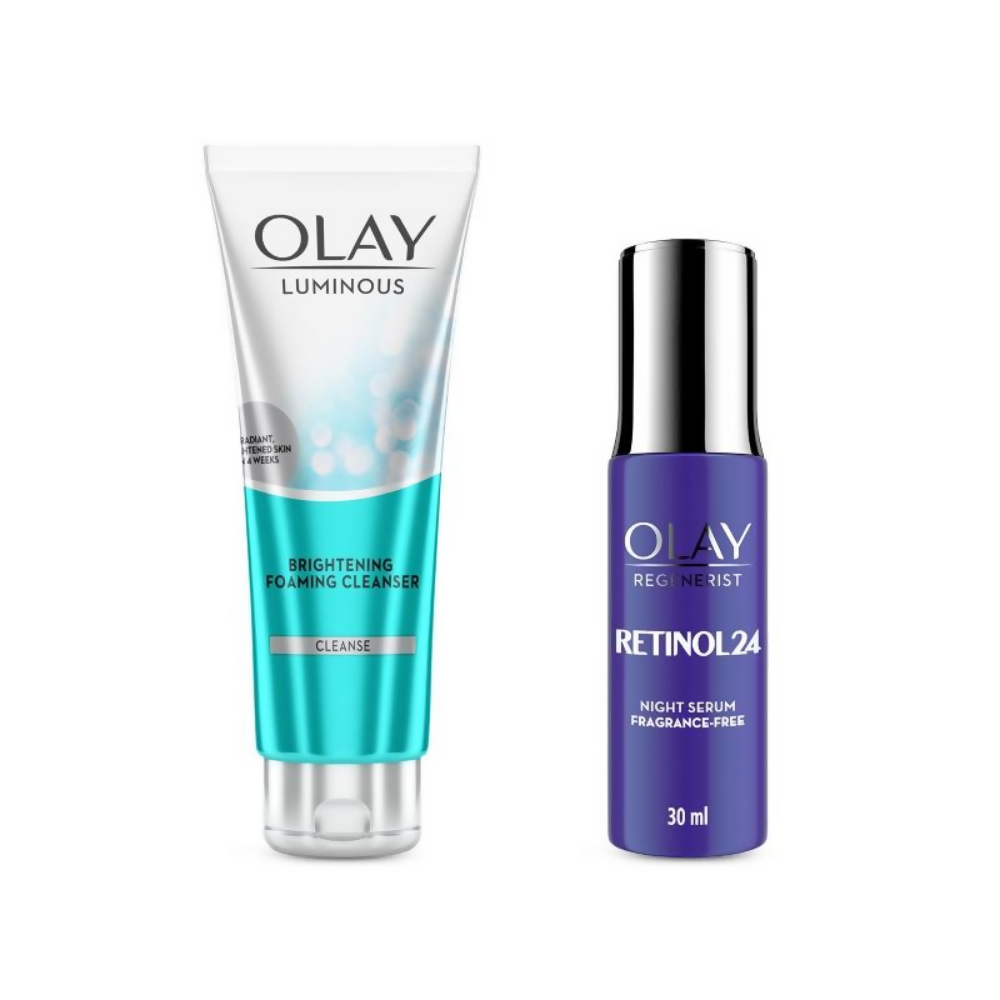 Olay Retinol Kit For Overnight Repair - Serum With Free Cleanser | Grab2Buy