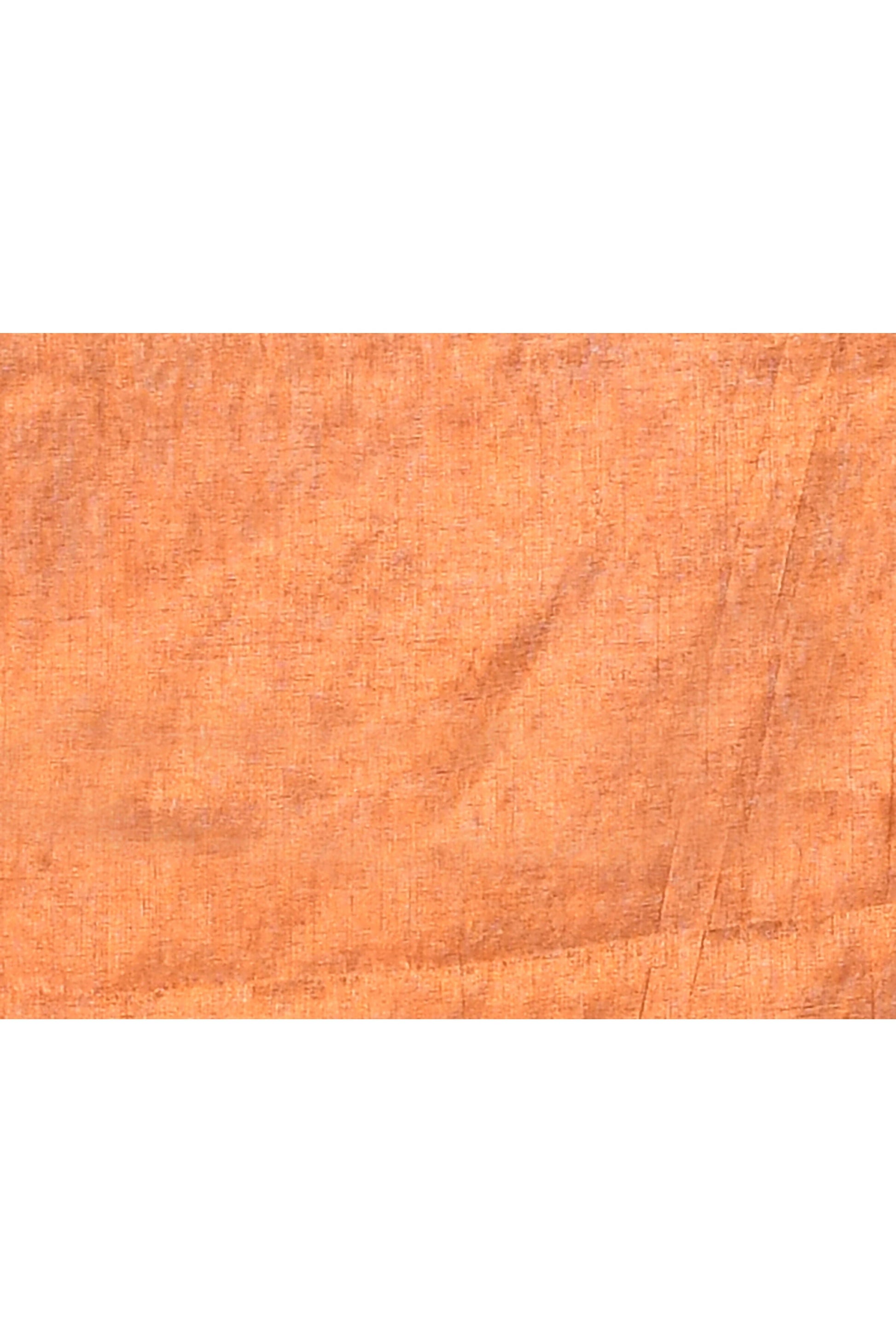 Piyari Fashion Women's Rust Dual Tone Organic Tissue Saree With Blouse Piece