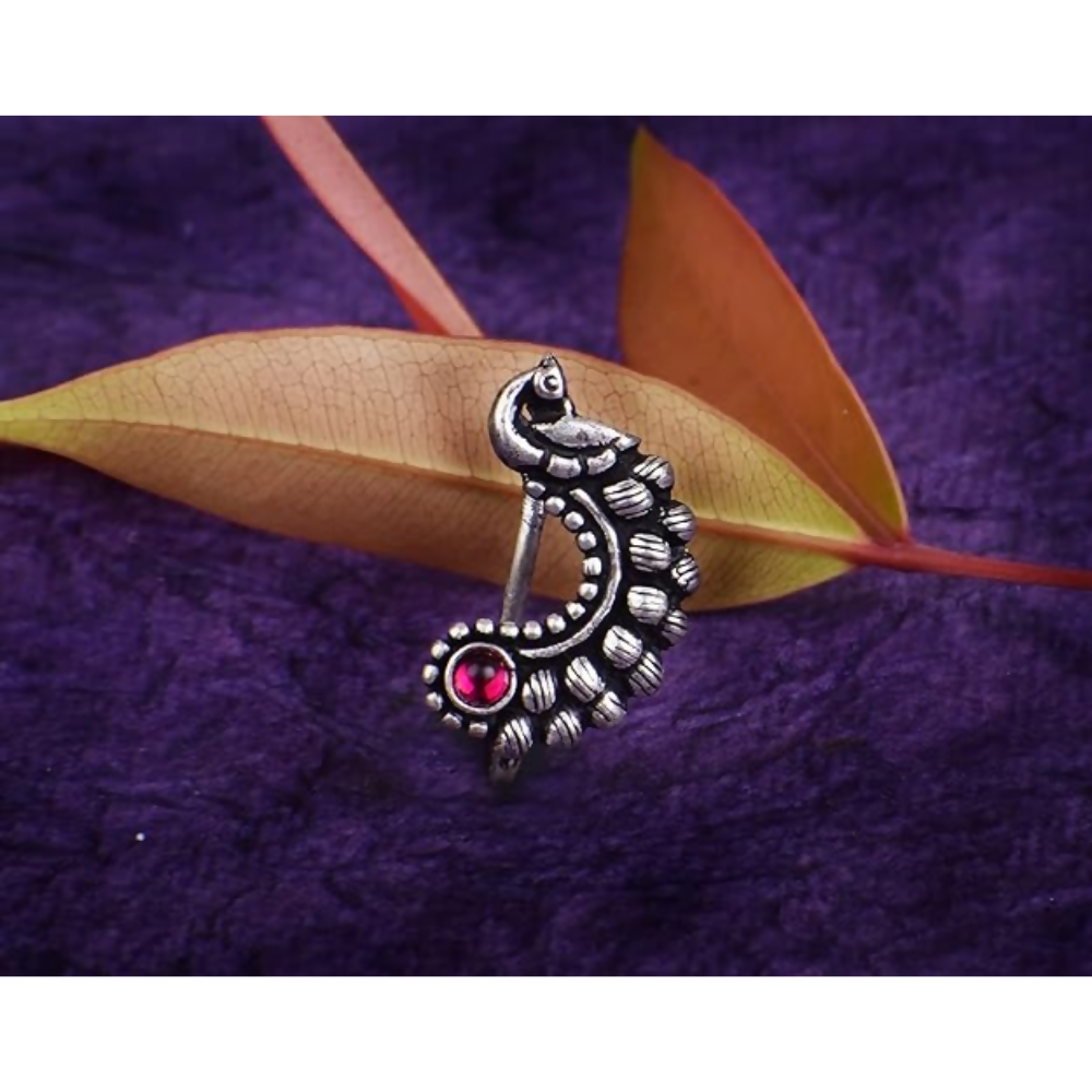 Thanu's Craft Maharashtrian Nath Clip on Marathi Nose ring without Piercing Oxidized nose Pin  Grab2Buy Generic Grab2Buy