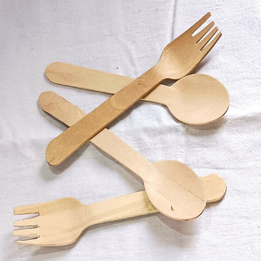 Eco friendly Wooden Spoon & Fork Combo - Grab2buy