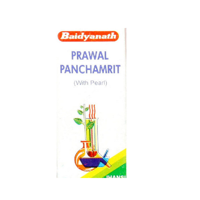 Baidyanath Prawal Panchamrit (Moti Yukta) (10tab) for Bloating, Digestive Disorders, Pitta 