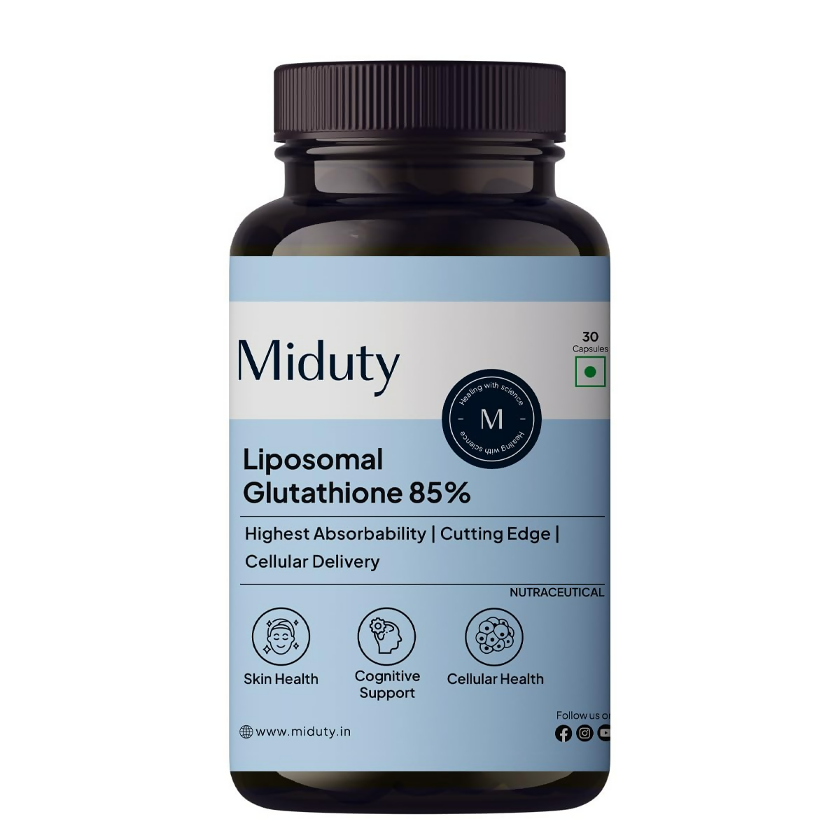 Miduty by Palak Notes Liposomal Glutathione 85% Capsules 