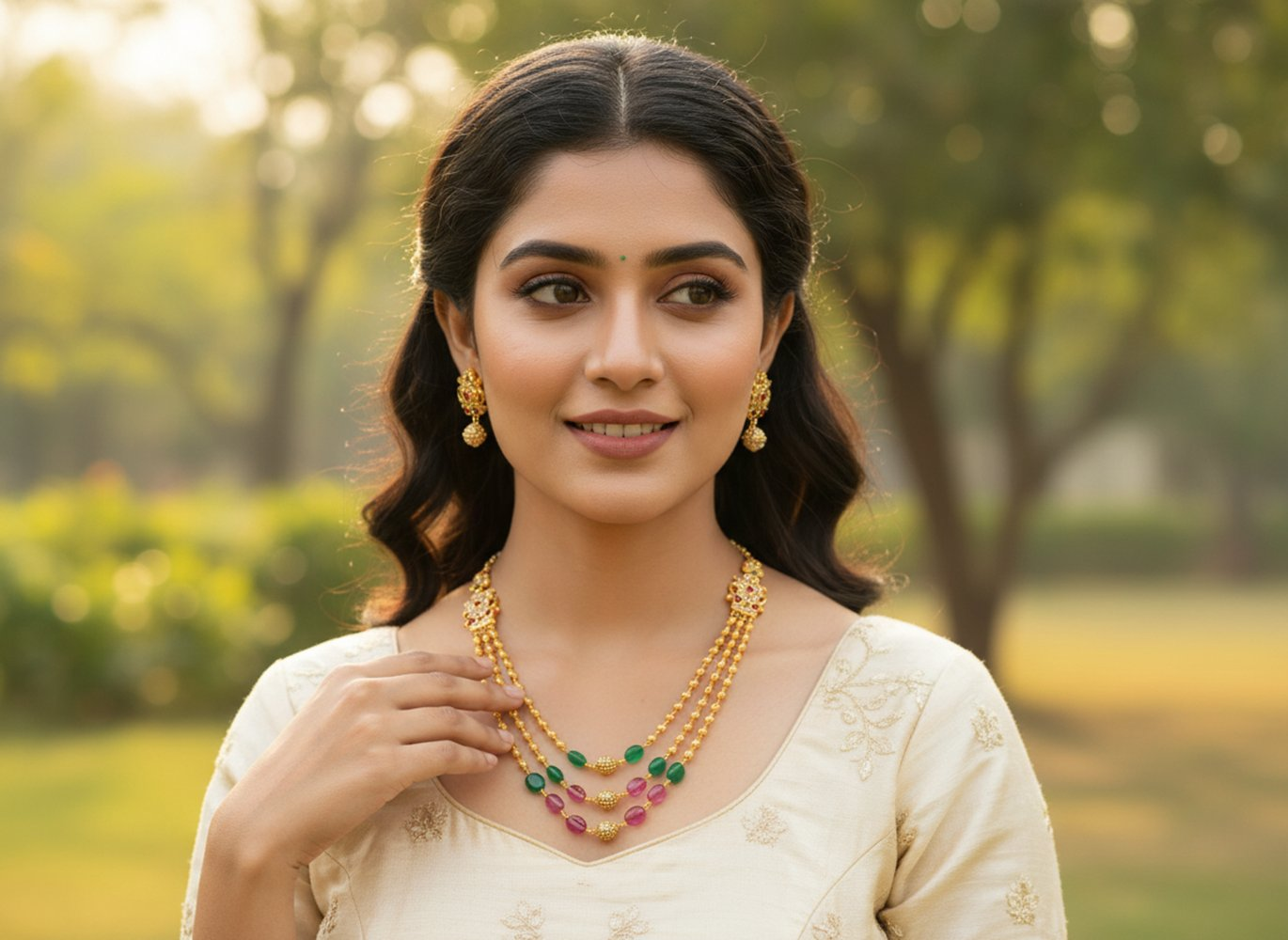 Designer Multicolor Stone Layer Necklace  Grab2Buy Mokshi Collections Grab2Buy
