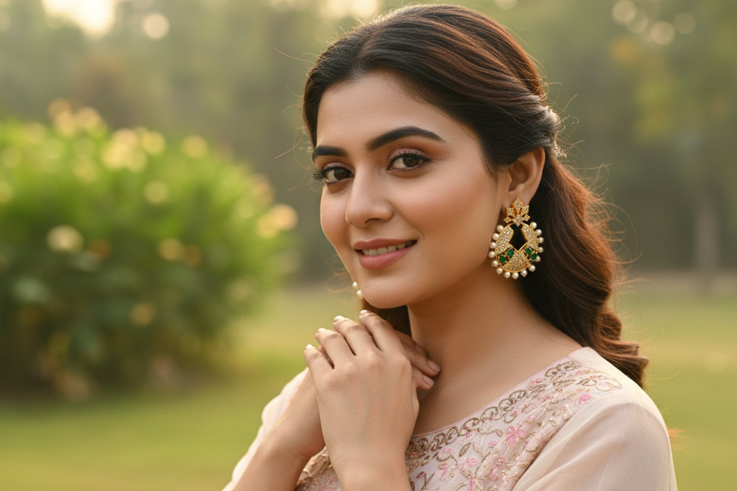 Ad Emerald Designer Earrings  Grab2Buy Mokshi Collections Grab2Buy
