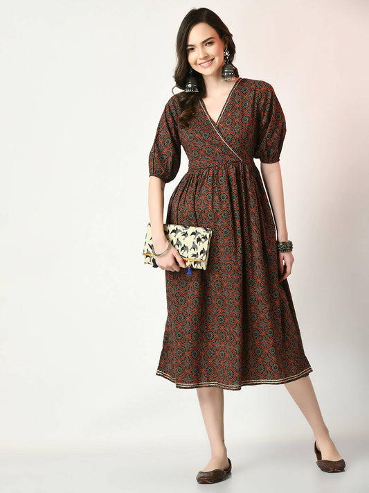Myshka Women's Multi Empire Printed Dress