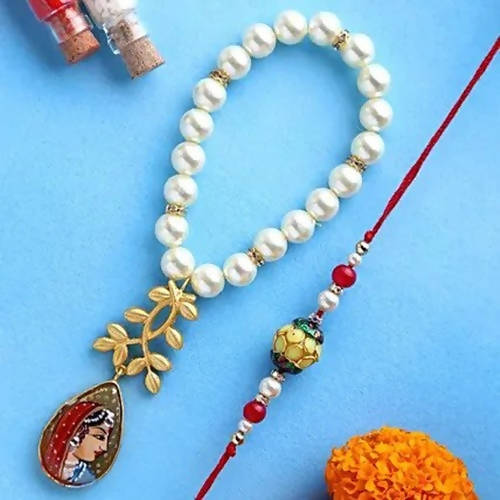 Folk Style Lumba Rakhi Set & Almonds Jar
