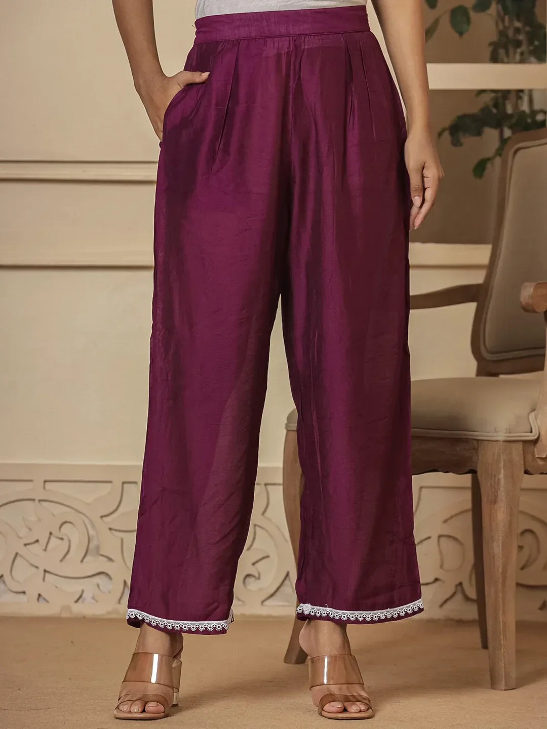 Yufta Purple Chanderi Silk Tie Dye Co-Ord Set 