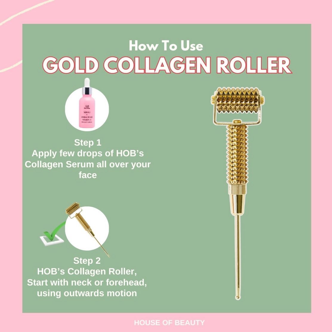 House of Beauty Gold Collagen Roller 