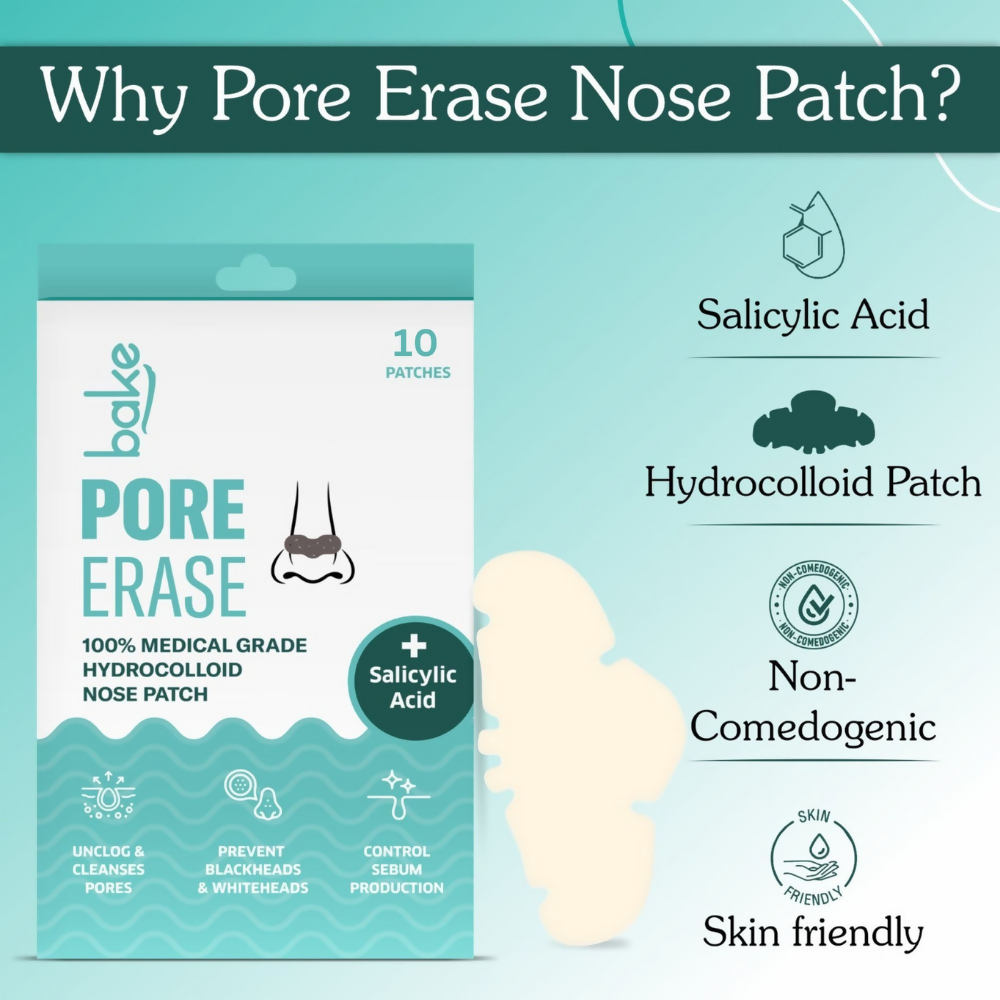 Bake 2% Salicylic Acid Pore Erase Nose Strips | Swadesiicart